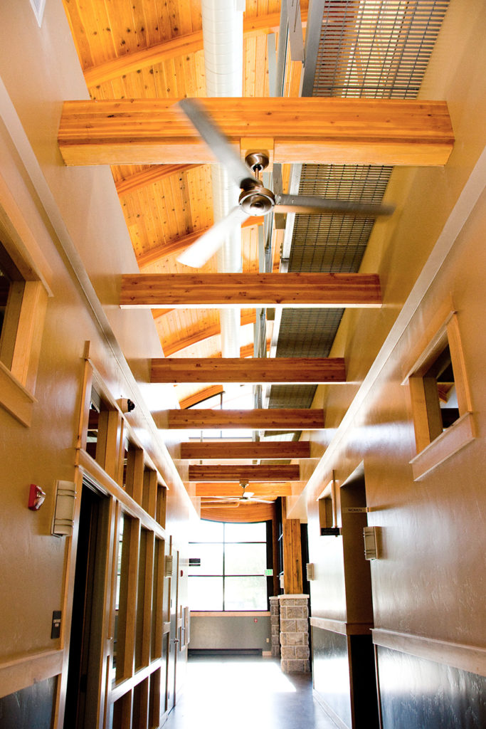 Image of an interior hallway in the Teton Justice Center